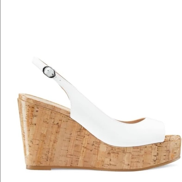 Stuart Weitzman Riviera White Cork Wedge Sandals 11 - Picture 5 of 7